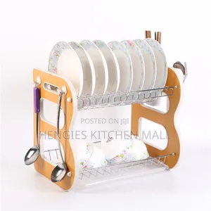 2-Layer Dish Rack (Side Wooden)