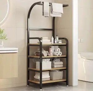 Modern Bathroom Storage Shelf With Towel Rack