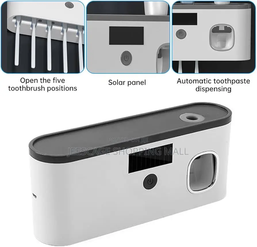 Smart Wall-Mounted Toothbrush Sanitizer With 5 Slots