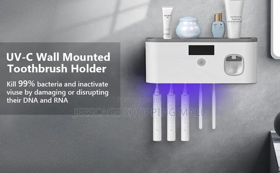 Smart Wall-Mounted Toothbrush Sanitizer With 5 Slots