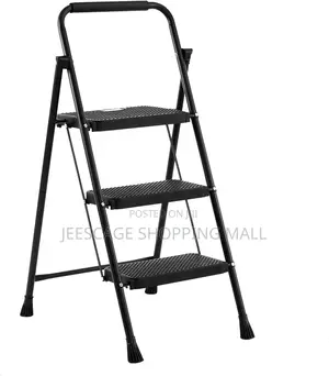 Black 3-step Folding Step Stool Ladder, Possibly The Nazhura Model.