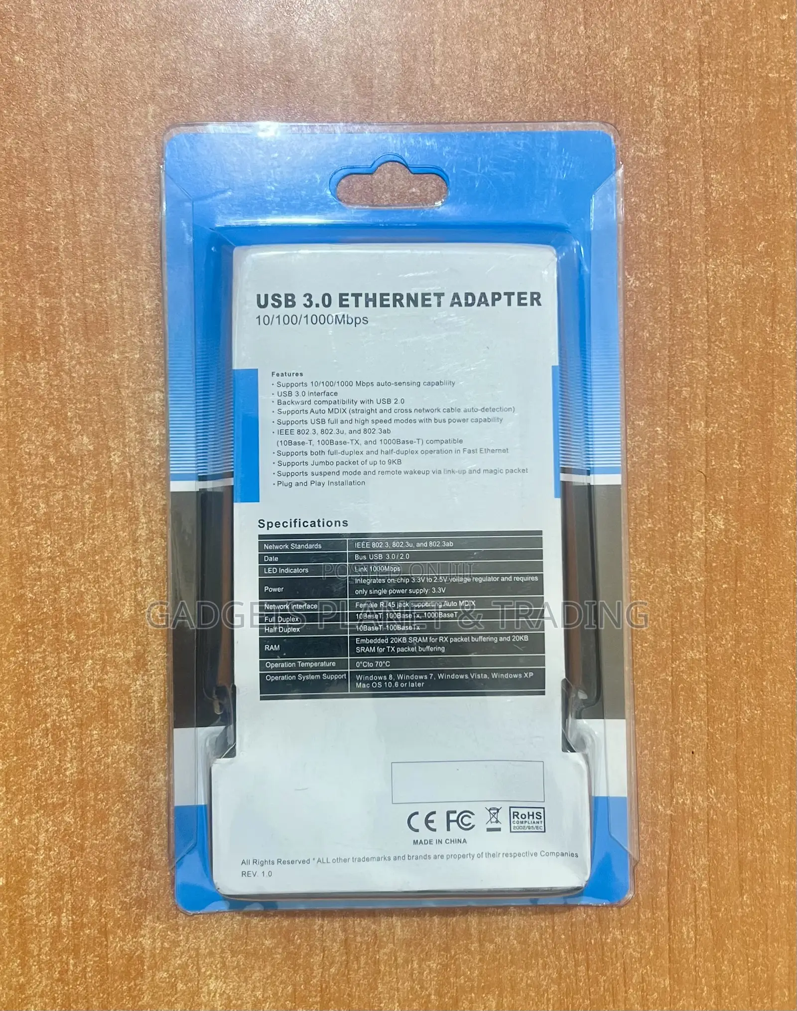Usb 3.0 Ethernet Adapter 10/100/1000mbps to Lan Rj45