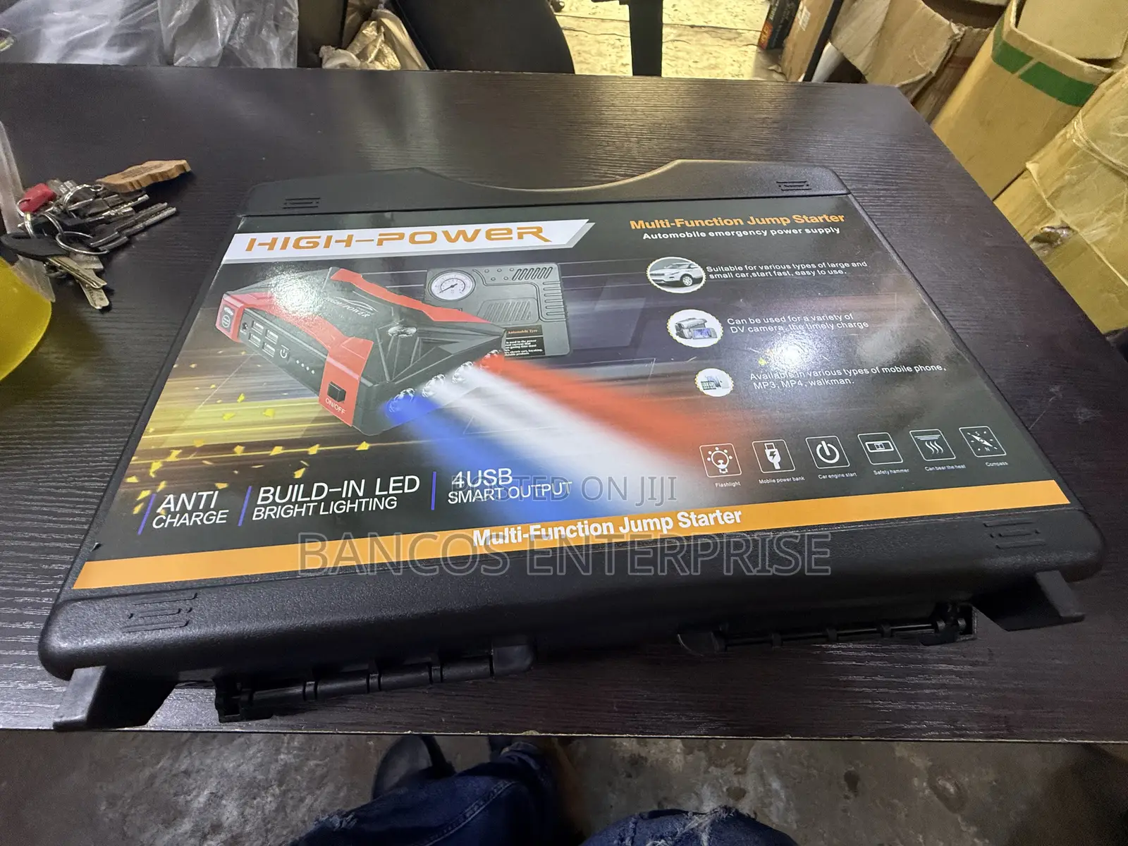Car Jumper Kits With An Air Compressor And Power Bank Functionality