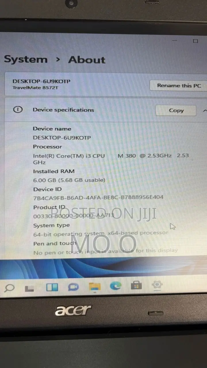 Laptop Acer TravelMate 8572 6GB Intel Core I3 HDD 500GB