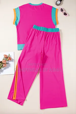 Top and Down Two Pieces Outfit Hot Pink