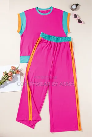 Top and Down Two Pieces Outfit Hot Pink