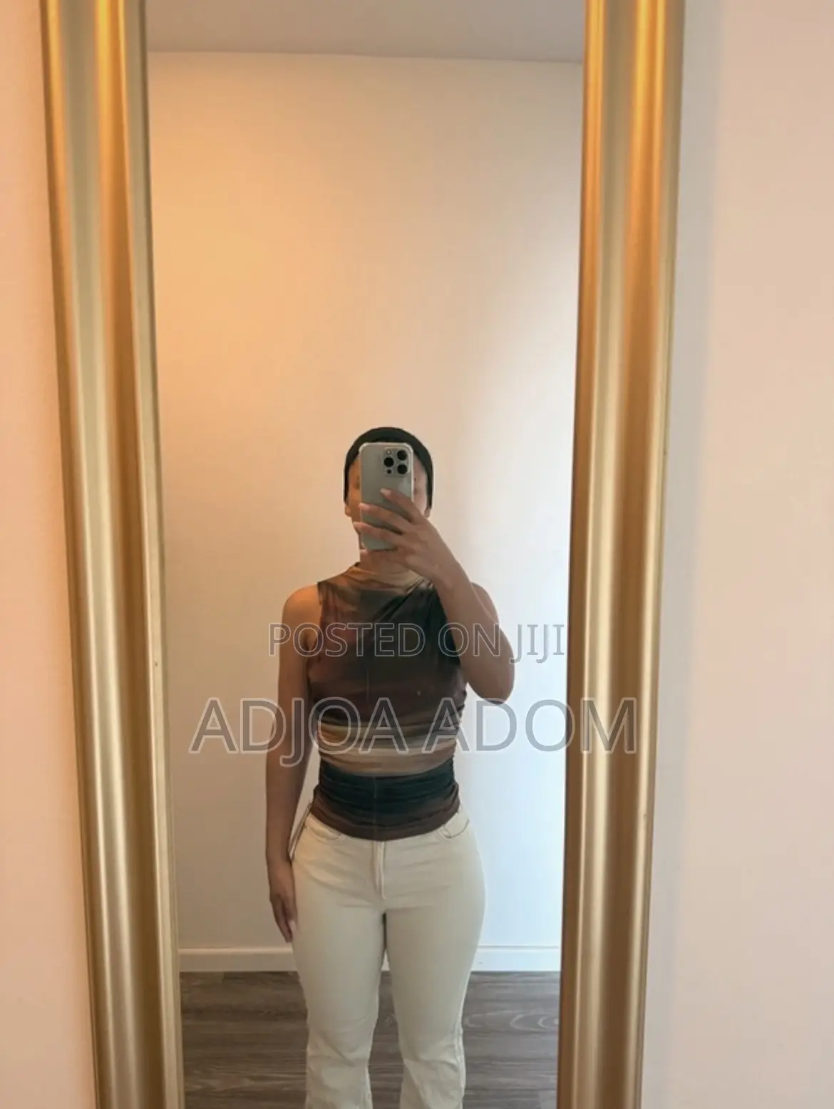 Brown Mesh Top