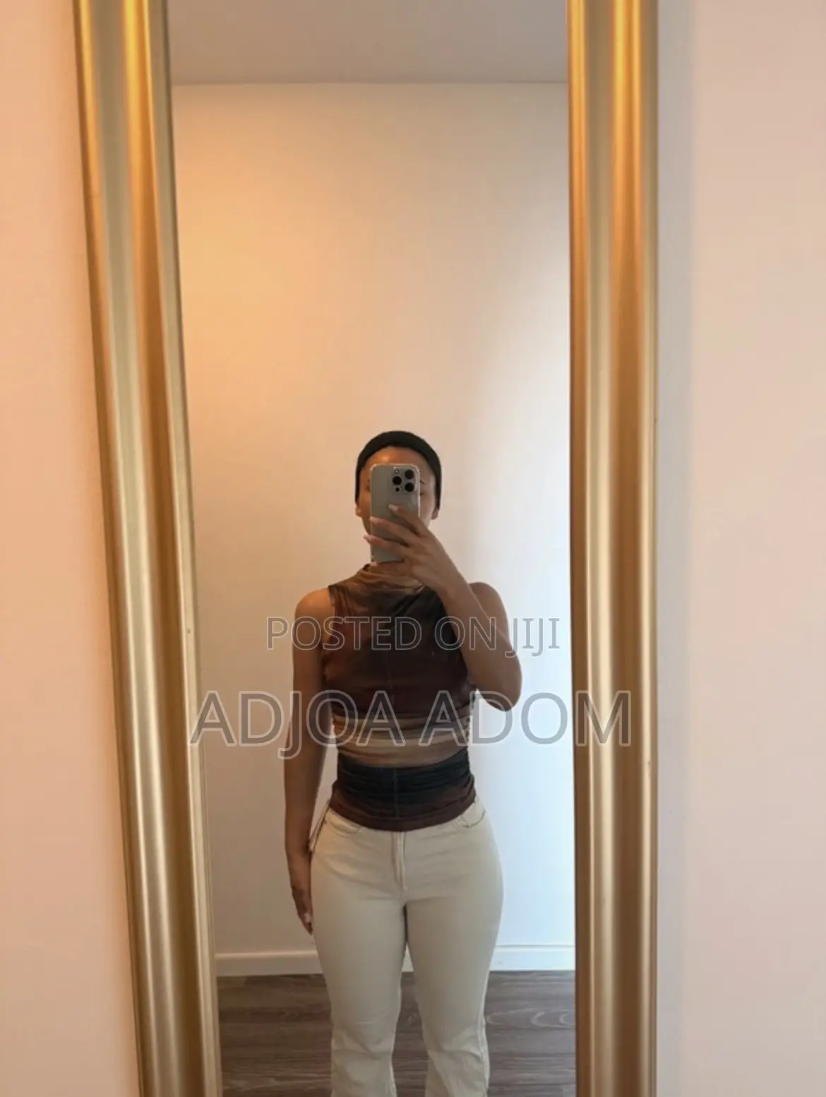 Brown Mesh Top