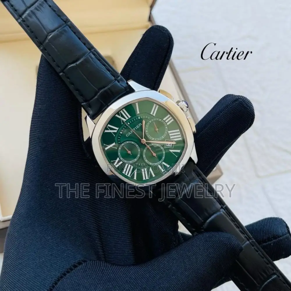Cartier Drive De Cartier Men's Chronograph Watch With a Green Dial
