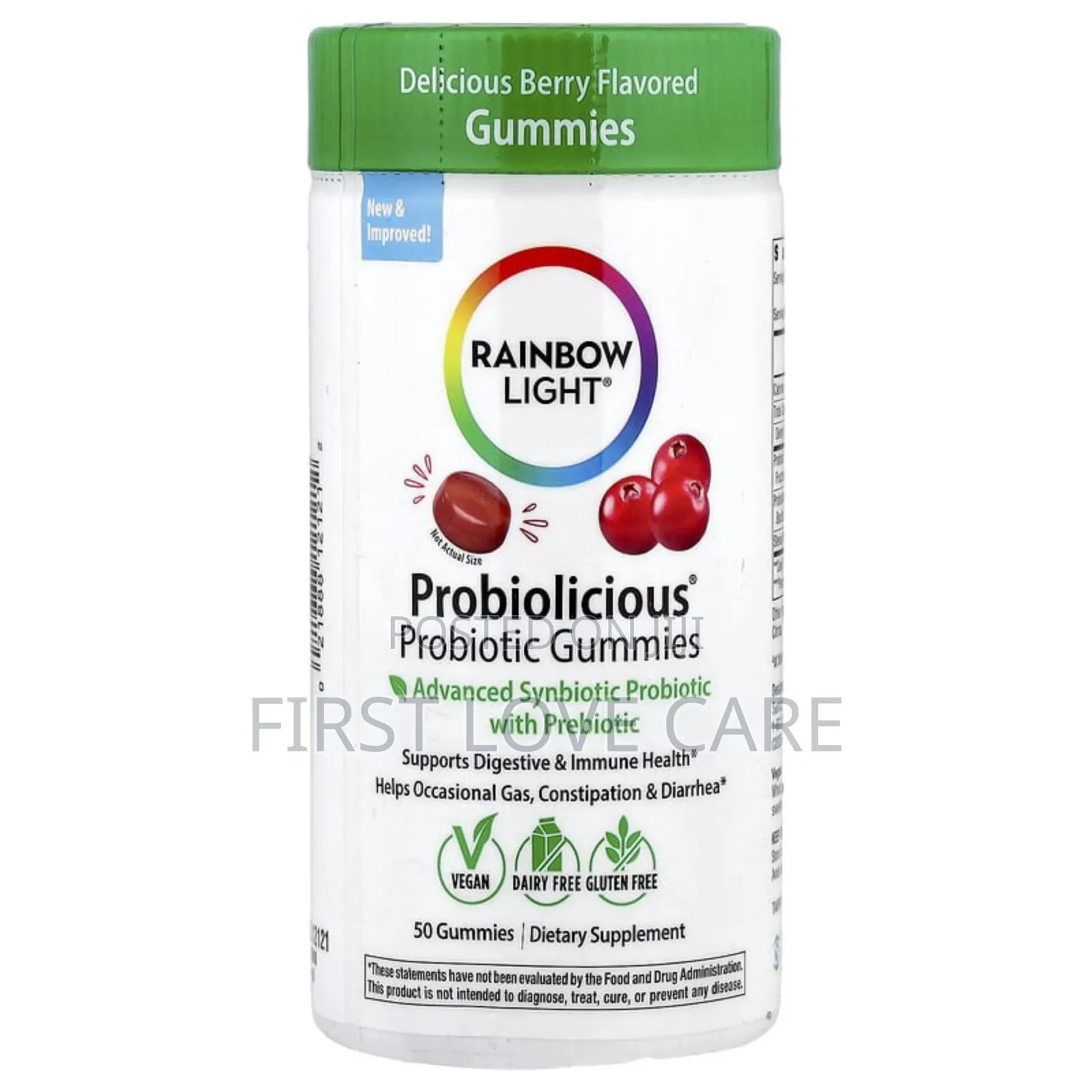 Rainbow Light, Probiolicious Probiotic Gummies, Delicious Berry 50 Gum