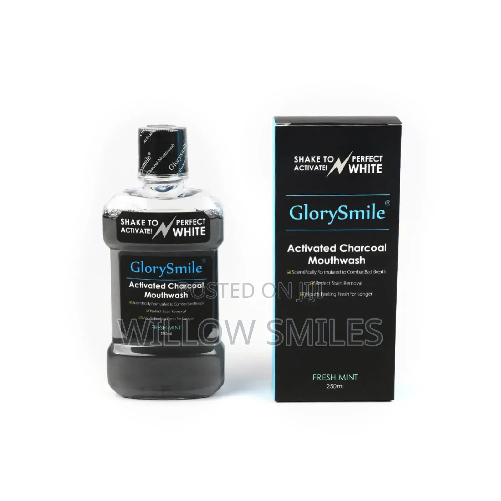Activated Charcoal Mouthwash + Bamboo Tooth Brush