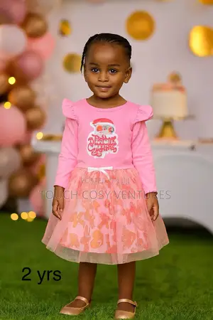 Pink Ruffle Merry Christmas Tulle Skirt Outfit (2 Yrs)