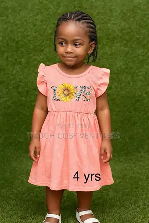 Sunshine Bloom Peach Girls’ Summer Dress