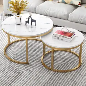 Golden Design Modern Nesting Coffee Table Set With a Metal Frame Top