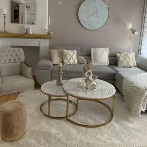 Golden Design Modern Nesting Coffee Table Set With a Metal Frame Top