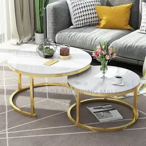 Golden Design Modern Nesting Coffee Table Set With a Metal Frame Top