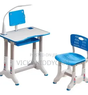 Kids Study Desk and Chair Set, Height Adjustable Children Table Chair