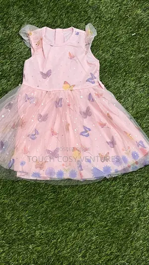 Peach Butterfly Tulle Dress