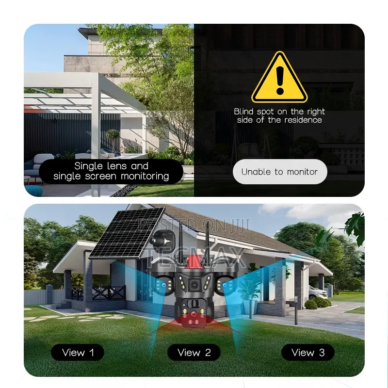 3-Lens Wifi Solar Security Camera