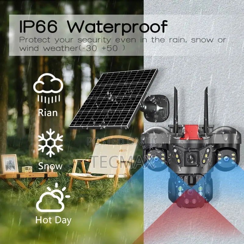 3-Lens Wifi Solar Security Camera