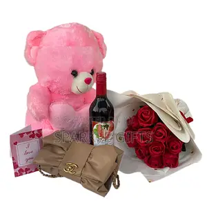 Curated to Impress Your Valentine - Teddy, Handbag, Rose Bouquet