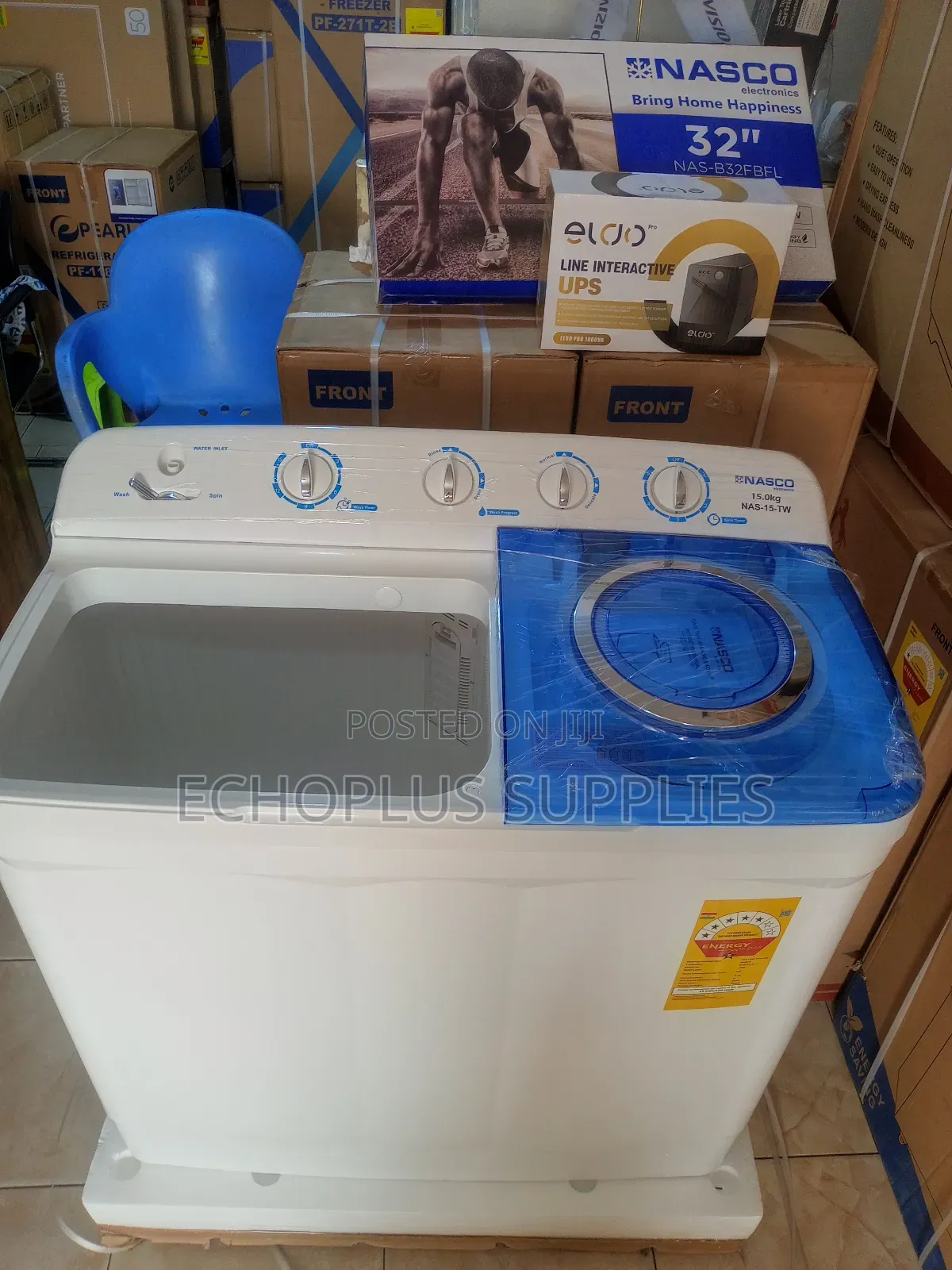 Nasco 15kg Washing Machine/Twin Tub/Wash and Spin