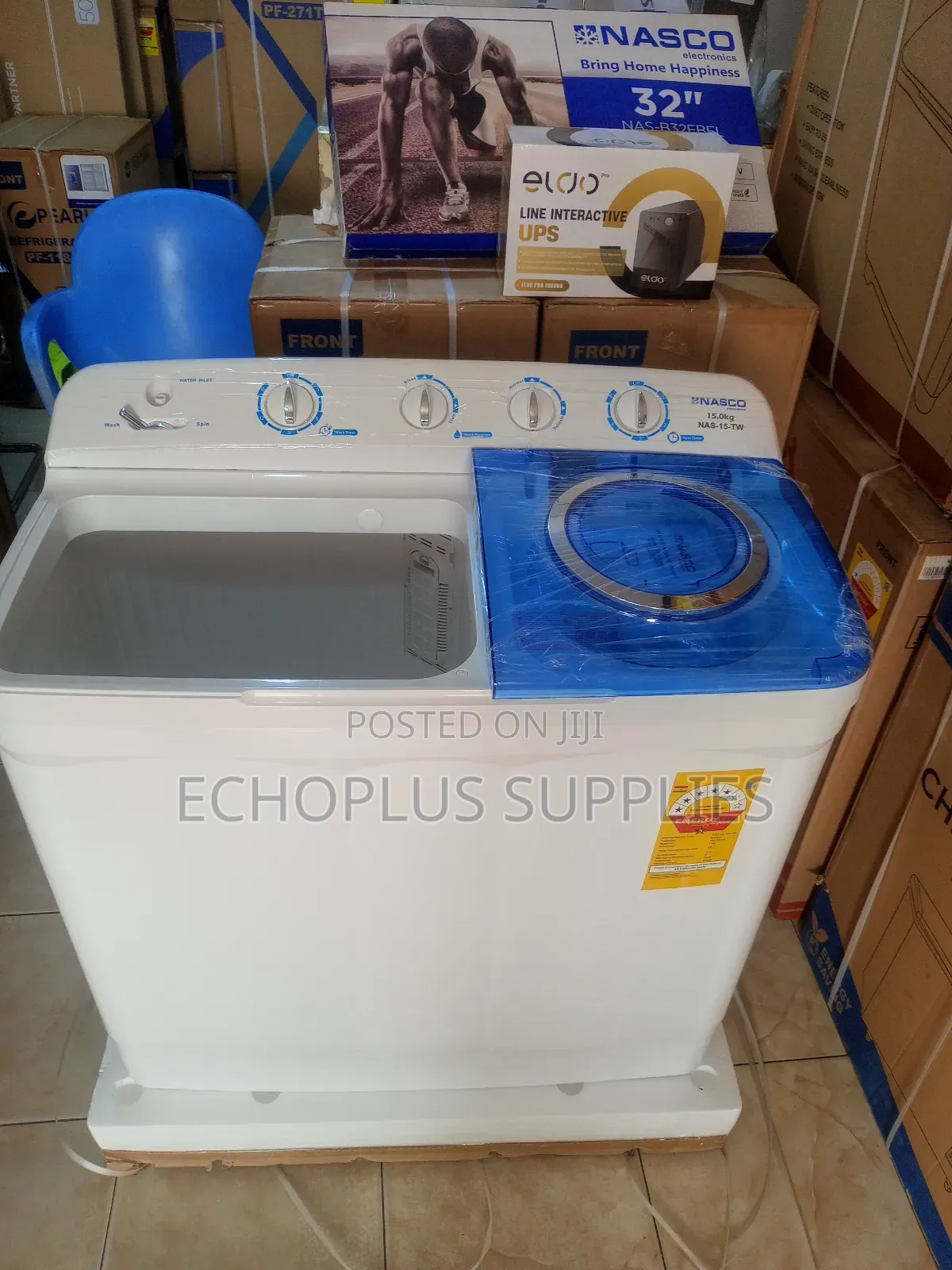 Nasco 15kg Washing Machine/Twin Tub/Wash and Spin