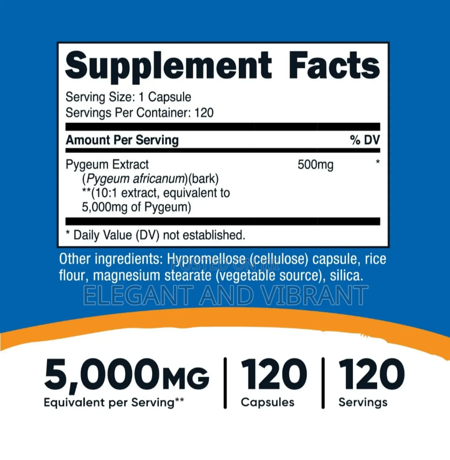 Pygeum 5000mg, 120 Capsules