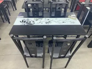 Dining Table With 4 Chairs (Glass Table )