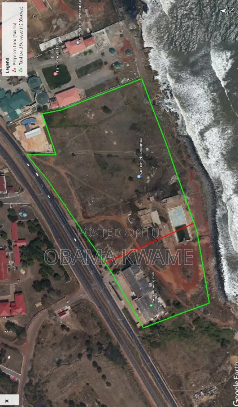 12 Acres of Beachfront Land for Sale at Kofi Annan - Teshie , Labadi