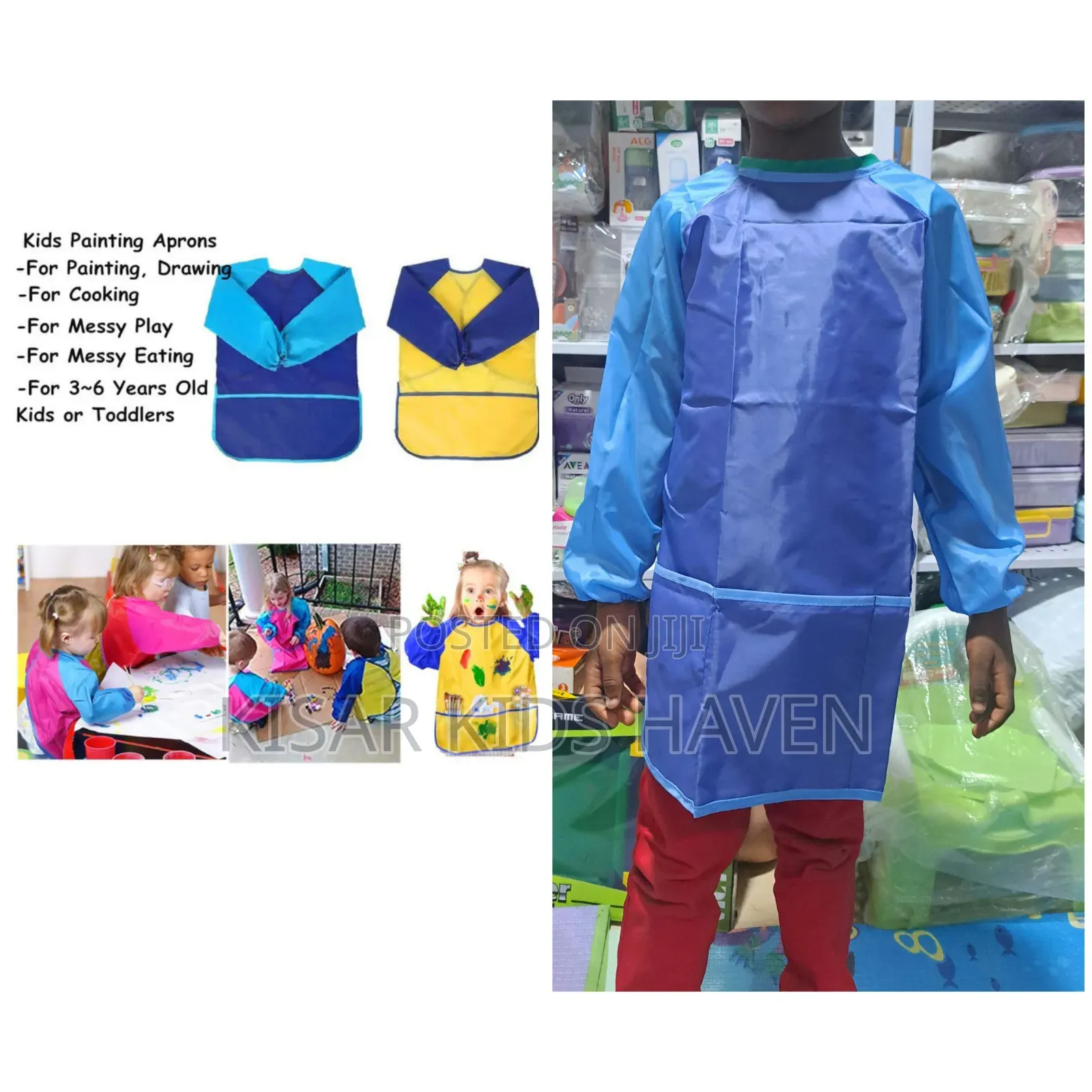 Kids Long Sleeve Apron 2 To 6 Years