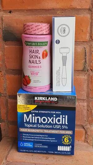 Adjustable Derma Stamp, Minoxidil Biotin (Roots Radiance Kit)