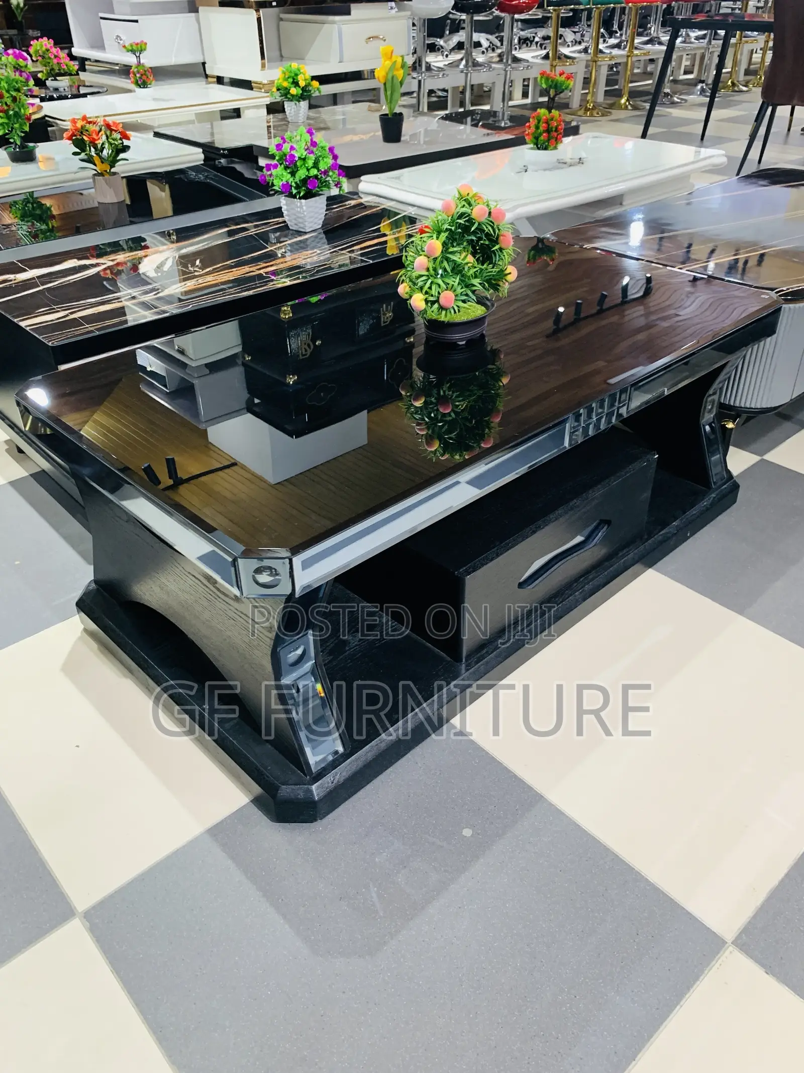 Modern Rectangular Coffee Table W/ Glass Top