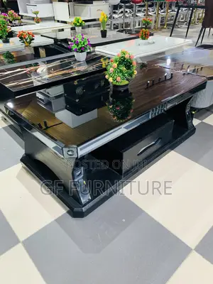 Modern Rectangular Coffee Table W/ Glass Top