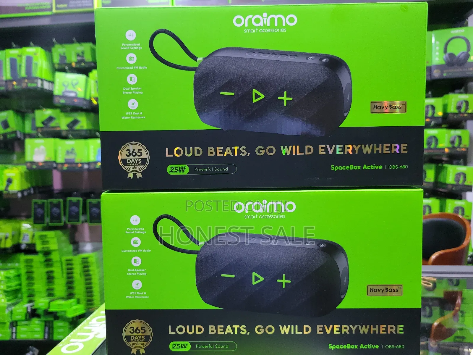 Oraimo Spacebox Active 25w Portable Speaker With Fm Radio Custom Eq