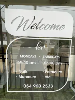 Open Close Hours Glass Branding
