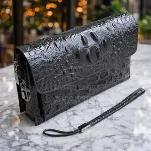 Croc Skin Men’S Leather Password Lock Pouch