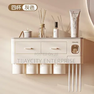Wall-Mounted Toothbrush Holder and Organizer