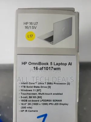 New Laptop HP OmniBook 5 16" 16GB Intel Core Ultra 7 SSD 1T