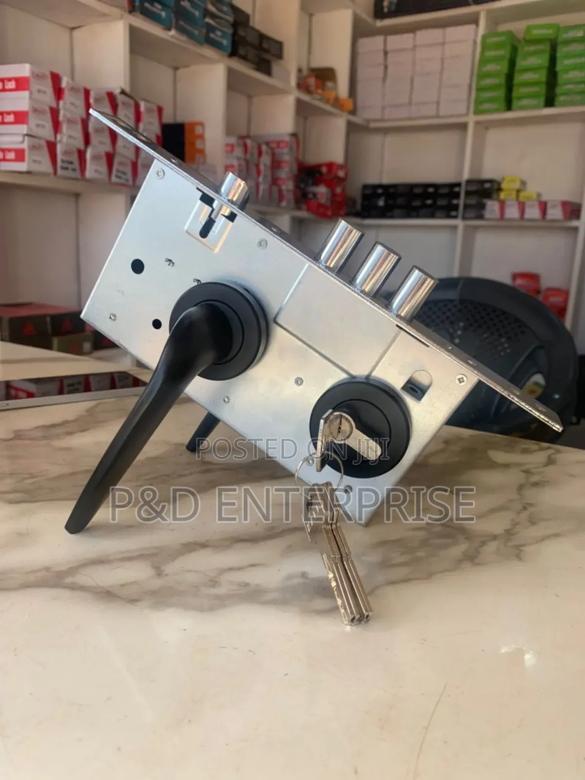Quality Turkish Door Lock With Black Handle.