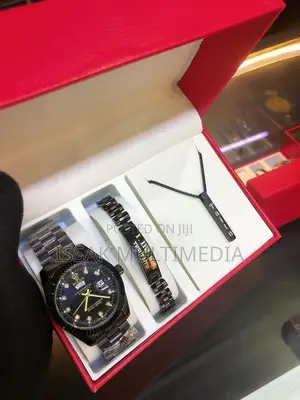 Customize Watch, Bracelet and Necklace Black