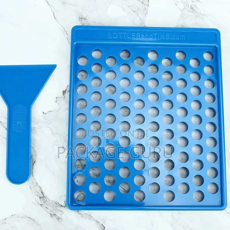 100-Hole Lip Balm Pouring Tray and Spatula