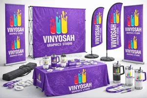 Backdrop With Branding ,Feather Banner Dtand With Branding and So On