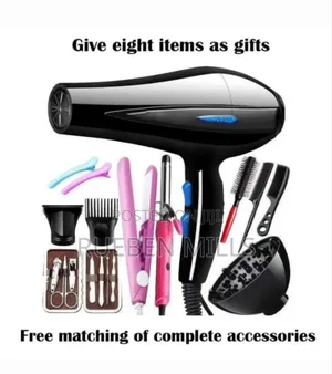 Twelve In One 12 In 1 Ionic Hair Dryer With Complete Accessories.