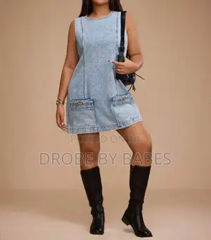 Forever 21 Plus Size Sleeveless Denim Dress With Dual Pockets Easy