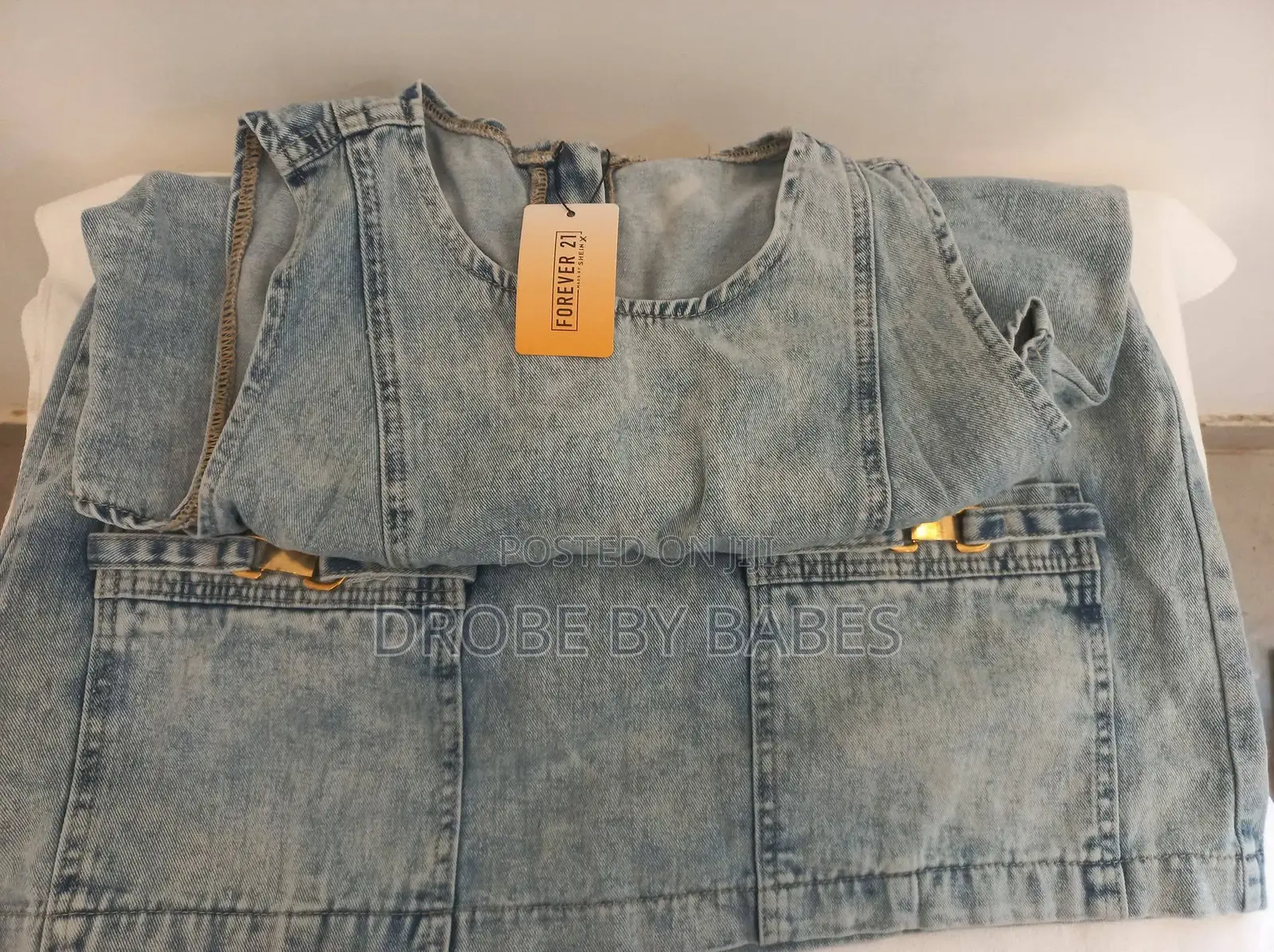 Forever 21 Plus Size Sleeveless Denim Dress With Dual Pockets Easy