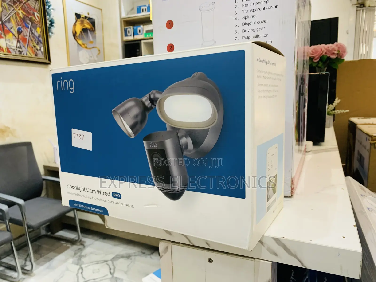 Ultra Modern Sleek Black Ring Flood Cam Wired Pro