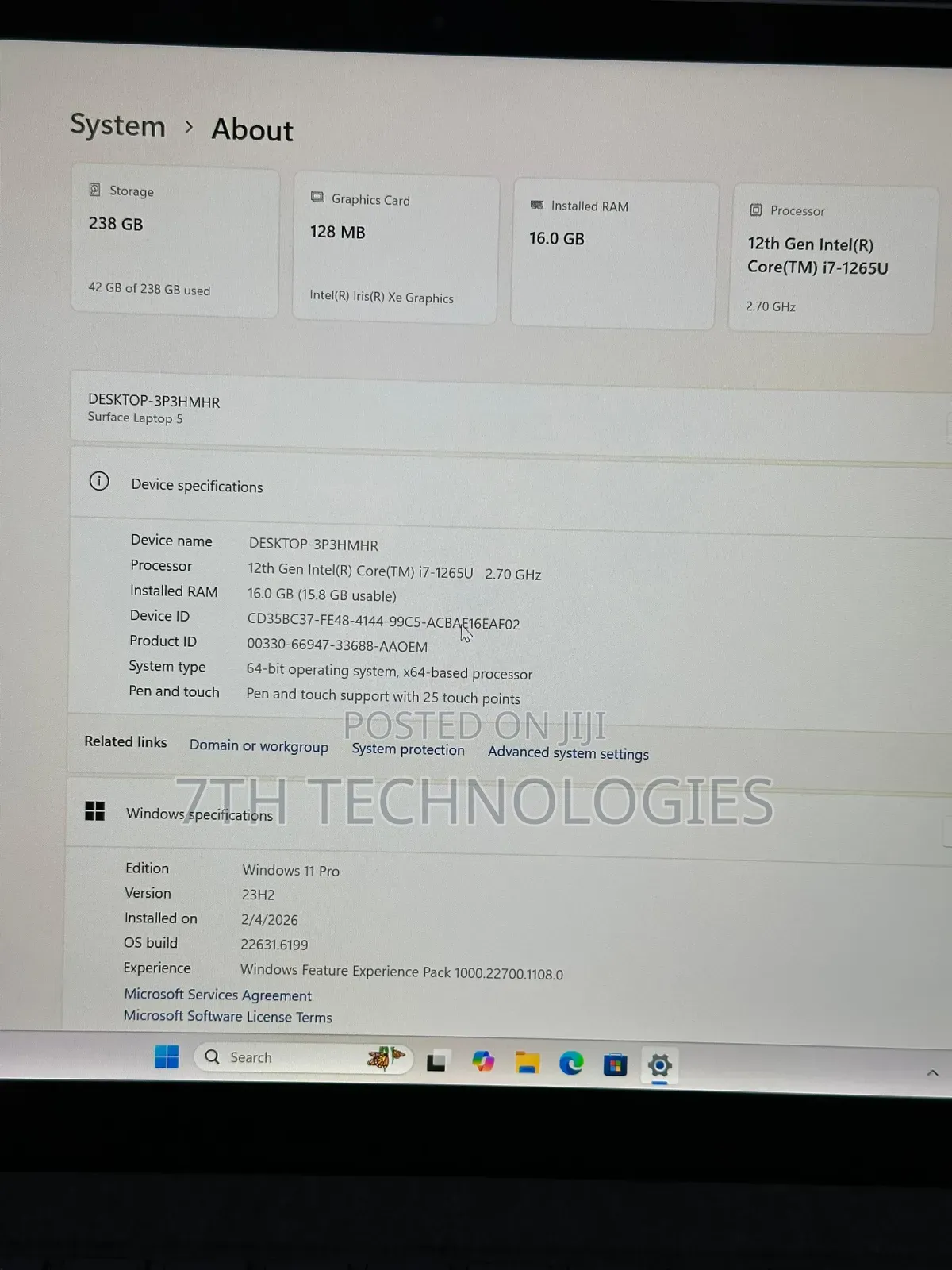 Laptop Microsoft Surface Laptop 5 16GB Intel Core I7 SSD 256GB