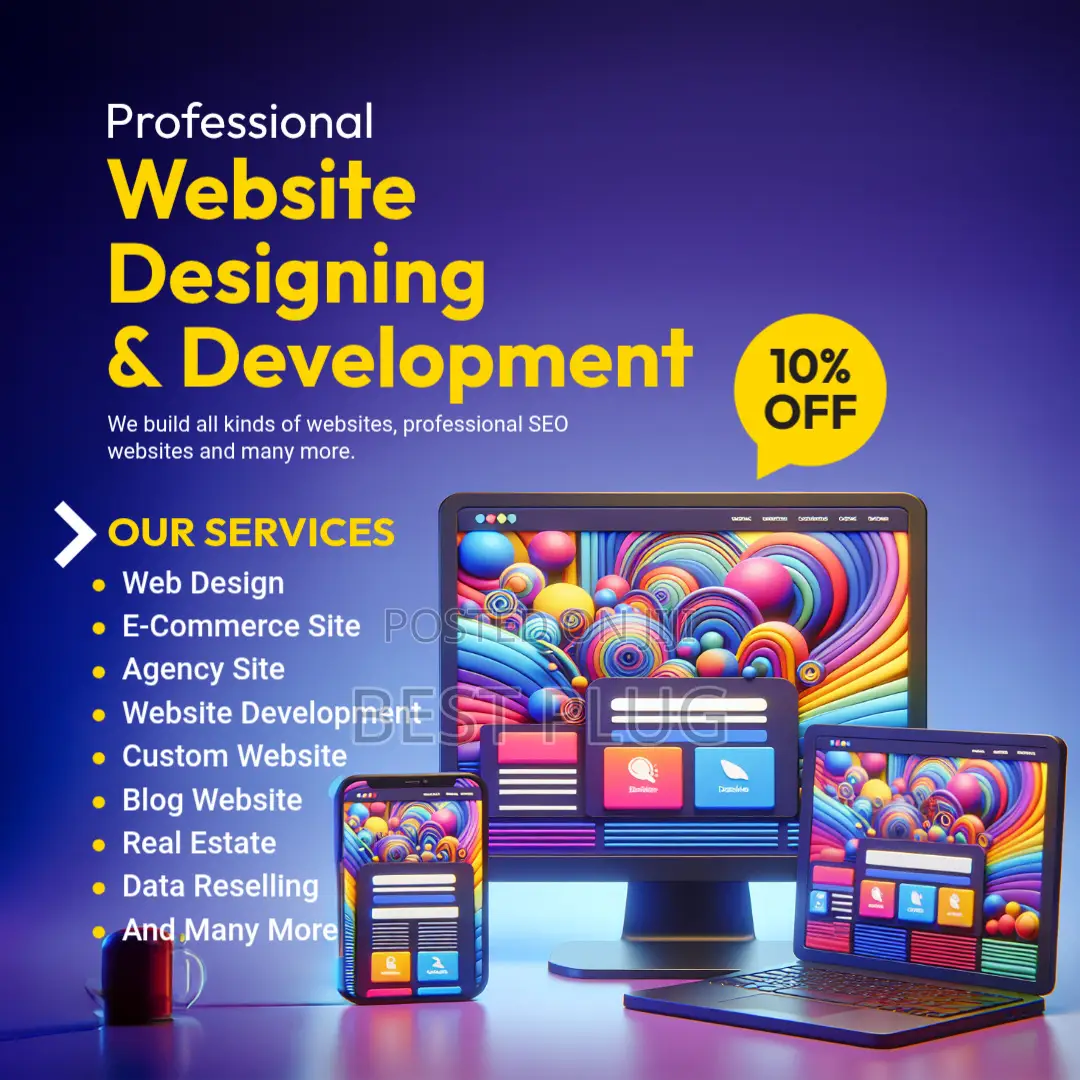 Website Design (E- Commerce Website, Agency Site, Blog Sites, Etc)