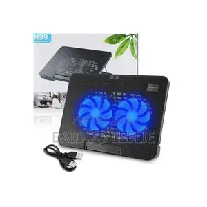 Laptop Cooling Fan Pad - 2-Usb - Black